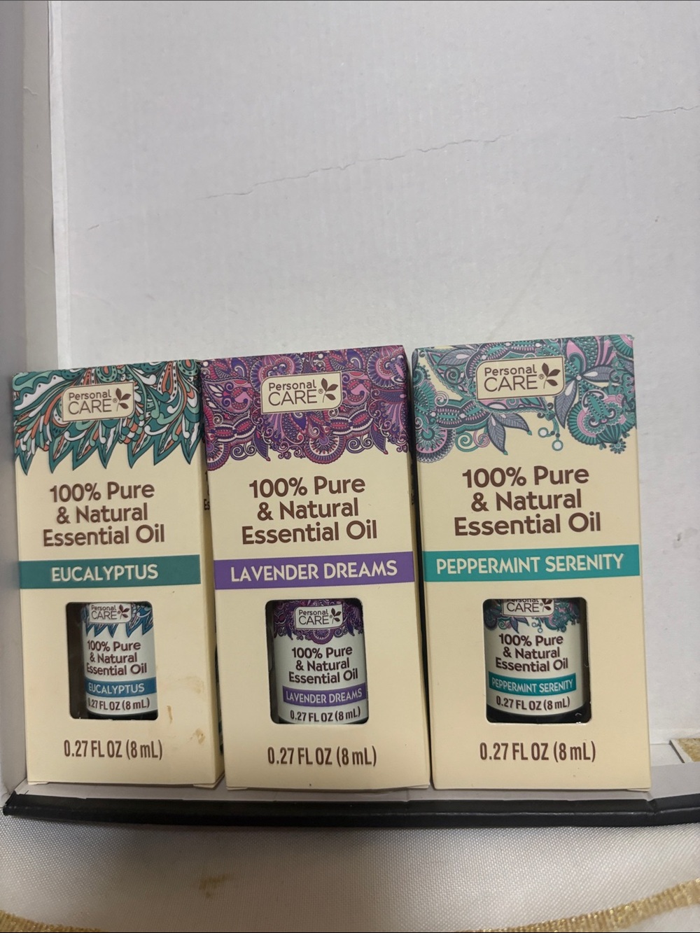 Persona Essential Oils Trio - Teal, Purple, Green Boxes